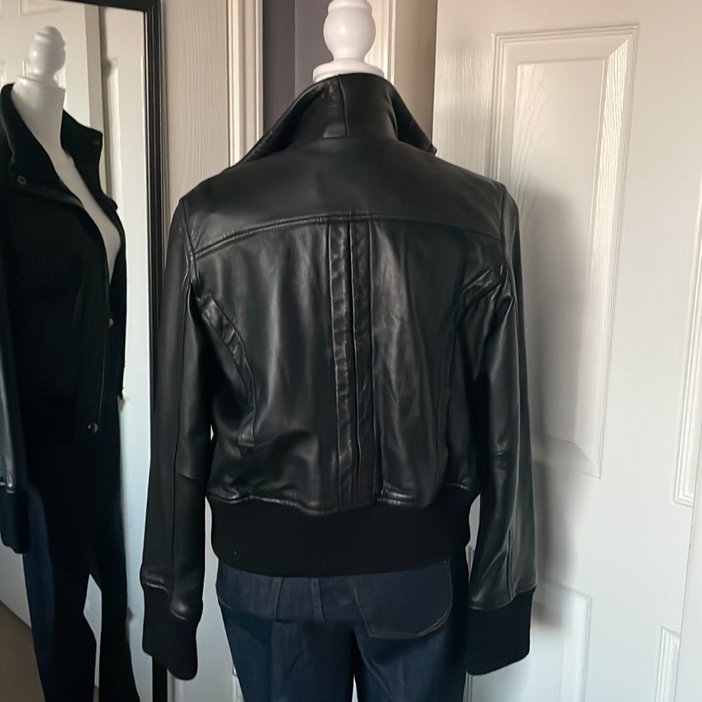 Mango Leather Bomber Jacket - image 6